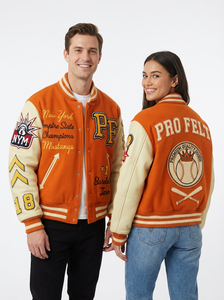 Chaqueta Universitaria Personalizada con Logotipo, Cuerpo de Lana, Mangas de Cuero Sintético, Bordado de Chenilla, Chaqueta de Béisbol Universitaria para Hombre - Product Image 4