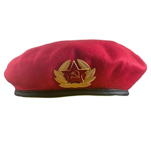 หมวกเบเร่ต์ขน100% หลากสีสำหรับผู้หญิงหมวกเบเร่ต์ปักโลโก้ตามสั่ง - Product Image 1