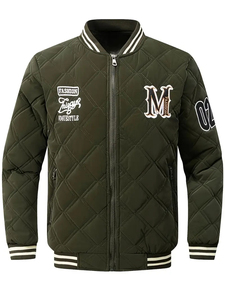 แจ็กเก็ตเบสบอลทีมเบสบอลชิคาโกสไตล์เท่ๆสำหรับผู้ชายเสื้อแจ็คเก็ตผ้าใบสไตล์เท่ๆสำหรับฤดูหนาว - Product Image 3