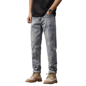 กางเกงยีนส์ขายาวสำหรับผู้ชายกางเกงทรงตรงสำหรับซักกลางสำหรับฤดูหนาว - Product Image 1