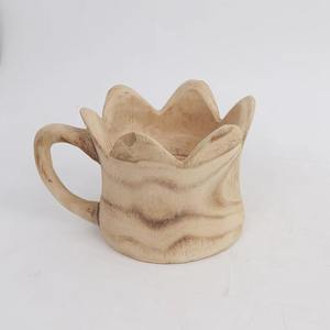 ถ้วยไม้สไตล์ถ้วยตกแต่งพร้อมที่จับรูปทรงถ้วยแบบชนบทสำหรับตกแต่งโต๊ะกระถางต้นไม้อเนกประสงค์เน้นเสียง - Product Image 5