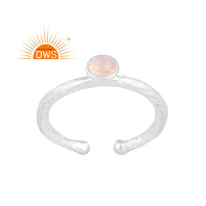 Best Quality Fine Sterling Silver Natural Rainbow Moon Stone Gemstone <b>Adjustable</b> <b>Ring</b> Custom Jewelry Manufacturer - Product Image 1