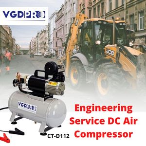 24V High Efficiency Weatherproof Long Duty Cycle DC Oil Less Professional Powerful Truck <b>Air</b> Compressor <b>Pump</b> with 12 Liter tank - Product Image 5