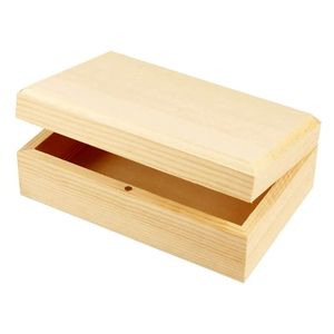 Caja de baratija rectangular de madera de pino de 14cm, superventas, regalos y manualidades, cajas de madera, carteles de pared hechos en la India - Product Image 1