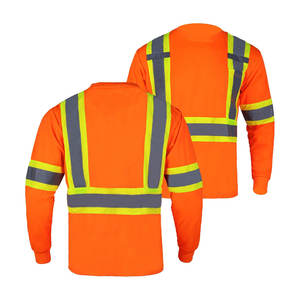 Camisas de trabajo para hombres-Camisas de alta visibilidad para hombres, Polo de seguridad con rayas reflectantes - Product Image 1