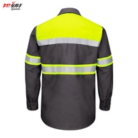 Camisa de Seguridad Reflectante de Alta Visibilidad para Hombre, Diseño Personalizado, Impermeable, Manga Larga, para Trabajo, Poliéster/Algodón