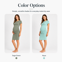 Robes de maternité tendance pour femmes avec ourlet enveloppant et fronces latérales
