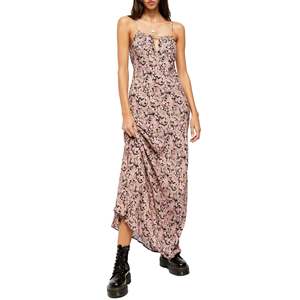 Free People Women's Bon Voyage Floral Print Sleeveless Dress Charcoal X-Small Breathable Natural Waistline ODM Supply for Guests - Product Image 1