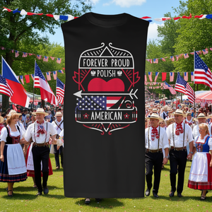 Maglietta a Maniche Lunghe 'Forever Proud' per Celebrazione Polacco-Americana della Polonia e degli USA, per Uso Promozionale - Product Image 3