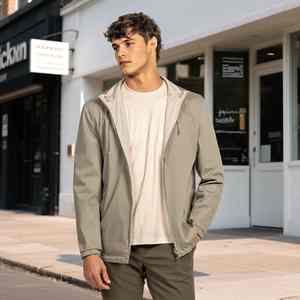 Chaqueta Cortavientos Bomber Casual Impermeable con Media Cremallera, Tallas Grandes, Unisex, con Revestimiento Personalizado de Camuflaje y Cierre Frontal de Resorte - Product Image 3