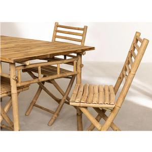 Juego de sillas plegables de bambú modernas personalizables, muebles para el hogar minimalistas ecológicos para dormitorio, comedor, sala de estar - Product Image 1