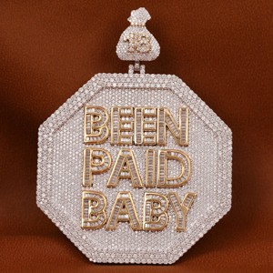 จี้เพชรโมอิสซาไนต์สุดหรู เงินแท้ 925 สไตล์ฮิปฮอปสำหรับผู้ชาย พร้อมดีไซน์ใหม่แบบสั่งทำพิเศษ - Product Image 4