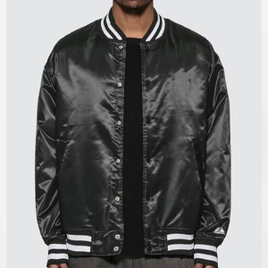 Fashionable OEM Satin <b>Varsity</b> <b>Jacket</b> for <b>Men</b> and Women Custom <b>Bomber</b> Baseball <b>Jacket</b> Street Style Lightweight Outerwear - Product Image 1