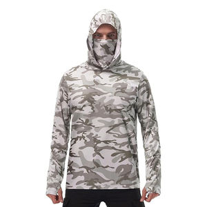 Men's Camouflage Long Sleeve <b>UV</b> <b>Protection</b> <b>Hoodie</b> Upf 50 Fishing Wear Performance Shirt - Product Image 5