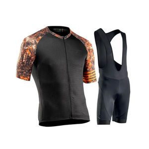 Jersey de ciclismo para hombre de alta calidad, conjuntos de uniformes de diseño personalizado, transpirable, Anti-UV, respetuoso con el medio ambiente, Spandex/tela de algodón, servicio OEM - Product Image 2