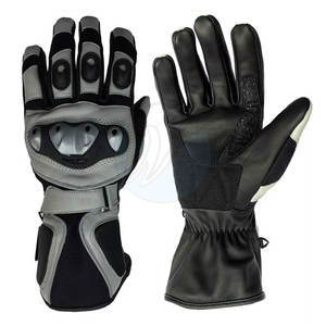 Gants de course unisexes à doigts entiers en cuir imperméable, technologie d'écran tactile coupe-vent pour le sport, motif de ceinture d'équitation moto - Product Image 1