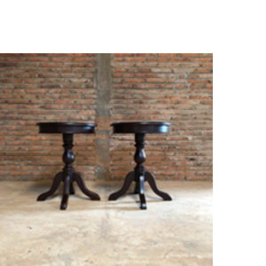Venta de Fábrica, Mesa Auxiliar Redonda de Madera de Caoba, Diseño Moderno y Minimalista en Color Marrón Oscuro para Sala de Estar - Product Image 6