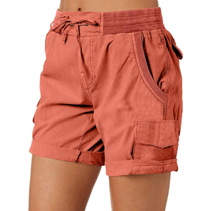 Ropa personalizada Fabricación Cargo Pantalones cortos de mujer Tallas grandes con bolsillos Cómodo Mejor diseño Pantalones cortos Cargo para mujer - Product Image 2