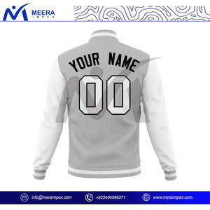 Nouvelle veste universitaire à la mode pour hommes vestes universitaires de baseball décontractées coupe régulière veste à col côtelé en tissu de laine de qualité supérieure pour hommes OEM - Product Image 4