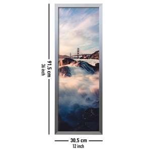 Modern Silver A2/A4 Poster Frame 30.5 X 91.5cm <b>Square</b> MDF Wood with Alloy Metal Stylish Metal Photo Frame - Product Image 4