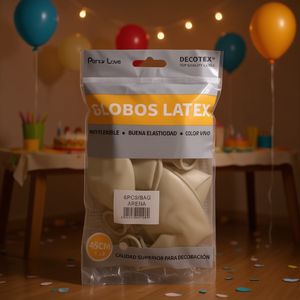 Ballons en latex Decotex 45 cm, couleur Arena R18, décoration de fête - Product Image 3