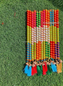 Traditional Indian Punjabi Pakistani Wedding Essentials Bulk <b>Dandiya</b> <b>Sticks</b> Pair Tassels Mehendi Sangeet Dance New Year Ramadan - Product Image 4
