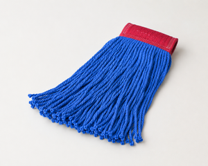 Cabezal de Mopa con Borde Azul, 60% Algodón, 40% Poliéster, con Flecos, Recambio para Limpieza, Herramienta Reutilizable para Limpiar Pisos - Product Image 1