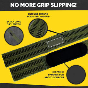 Muñequeras resistentes y correas de elevación para levantamiento de pesas con agarre de silicona La mejor calidad Mejor proveedor Muñequeras - Product Image 3