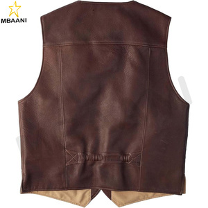 Chaleco de Motociclista Estilo Vintage Premium para Hombre - Chaleco de Cuero Casual con Cuello en V y Botones para Hombre - Product Image 5