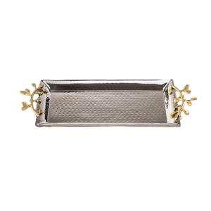 Plateau le plus vendu Poignée en feuille d'or Plaque de service en chocolat argenté nickelé Plaque de charge en aluminium - Product Image 2