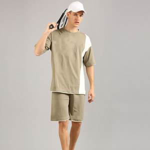 Ensemble t-shirt et short pour hommes personnalisé de haute qualité tenue décontracté d'été à manches courtes 2 pièces hauts et ensemble court pour hommes - Product Image 3