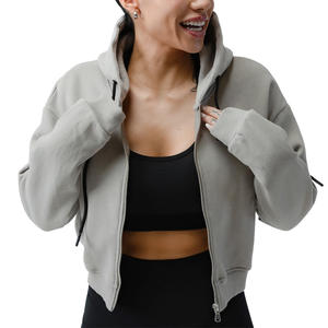 Sweat à capuche court pour femmes avec personnalisation sweat pull personnalisé pour la mode Streetwear tenue décontracté sport et Fitness - Product Image 1