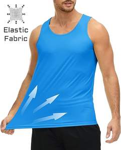 Venta al por mayor de los hombres deportivos ropa de gimnasio logotipo personalizado de alta calidad Spandex camiseta sin mangas transpirable Fitness Athletic Running camiseta sin mangas para los hombres - Product Image 3