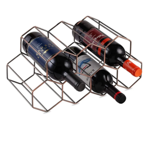 Casier à vin de base en bois de vente chaude avec support en métal de fer porte-bouteilles à plusieurs niveaux pour les fêtes pour la vente en gros - Product Image 3