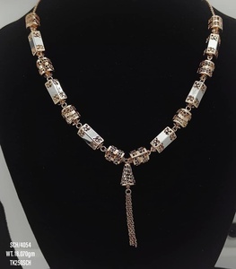 Expédition rapide, stock disponible, collier minimaliste en argent sterling 925 plaqué or avec chaîne en boîte et pierres CZ pour mariage, bijoux fins pour femmes - Product Image 1