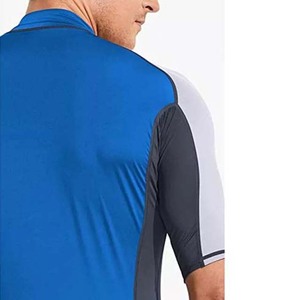 Vêtements d'entraînement pour hommes, maillots de Compression, entraînement athlétique, bon marché, 100% coton Polyester, manches courtes, protection contre les éruptions cutanées - Product Image 5
