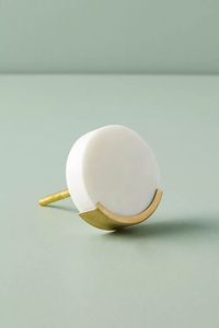 Boutons de commode plaqués laiton pierre grise et blanche poignées de tirage d'armoire décoratives pour armoire à tiroirs et décoration de meubles de maison - Product Image 6