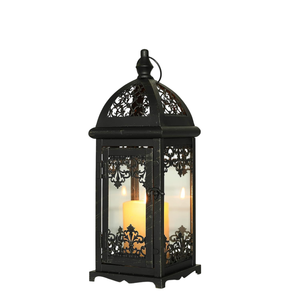 Último estilo marroquí de metal y vidrio vela linterna Hogar y Navidad decorativo excelente precio Premium hierro blanco linterna - Product Image 4