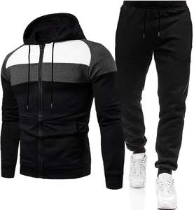 Conjunto Deportivo Masculino de Invierno, Transpirable, Estampado, Informal, con Sudadera de Media Cremallera y Pantalones Deportivos, 100% Poliéster y Algodón - Product Image 1