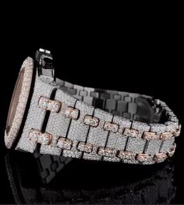 Reloj de Moissanita Automático con Incrustaciones Completas, Claridad VVS, Reloj de Lujo Unisex para un Estilo Premium y Moda Diaria - Product Image 5