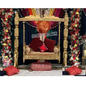 Maravillosa ceremonia maya decoración columpio configuración Punjabi boda Sangeet escenario Jhula decoración Punjabi brazalete ceremonia escenario columpio Decoración - Product Image 1