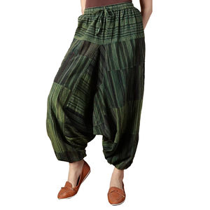 Pantalones harén de cintura alta de algodón 100% para mujer, pantalones holgados de lona suaves y transpirables, cómodos, ecológicos, nepalíes - Product Image 1
