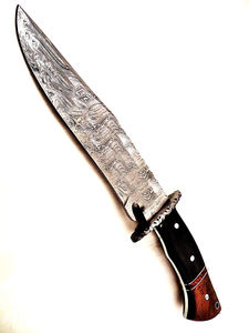 มีดโบวี่เหล็ก D2งานทำมือสั่งทำมีดด้ามไม้ขัดสูงพร้อมปลอกหนัง - Product Image 6