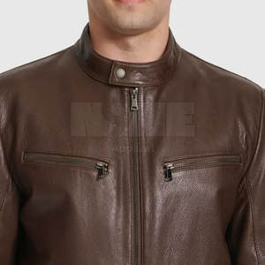 Las mejores chaquetas de cuero de material para hombres Chaqueta de invierno de Venta caliente a bajo precio - Product Image 5