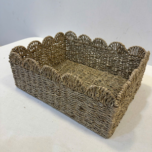 Panier de rangement rectangulaire en herbe de mer écologique de luxe - Solution de rangement multifonctionnelle pour la maison - Product Image 2