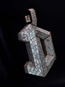 Pendentif Lettre D Diamant Moissanite Unisexe de Luxe Argent Sterling 925 Or Jaune Massif 10k Entièrement Glacé Personnalisable Hip Hop - Product Image 2