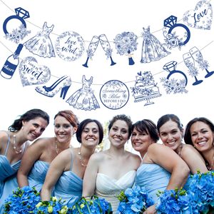 2ชิ้นเป็นสีฟ้าก่อนที่ฉันจะทำป้ายธีมบางอย่างสีฟ้าก่อนฉันจะตกแต่งเจ้าสาวเจ้าสาวเป็นแบนเนอร์ปาร์ตี้ - Product Image 1