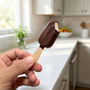 Cuillère à <span class=keywords><strong>glace</strong></span> en bois 75 mm, forme <span class=keywords><strong>mini</strong></span> <span class=keywords><strong>Magnum</strong></span>, biodégradable, qualité alimentaire, logo personnalisé disponible, directement de l'usine - Product Image 2