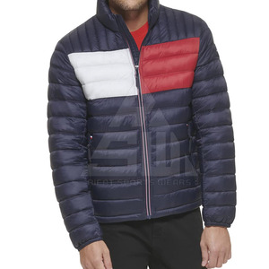 2025 Plus Size Winter Men's Puffer Jacket with <b>Stand</b> Collar and Front Logo High Quality Made in Pakistan - Product Image 5