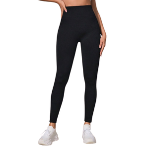 Leggings de yoga décontractés pour femmes, tricotés, taille mi-haute, en coton et fibre de bambou, respirants et écologiques, vente en gros - Product Image 5